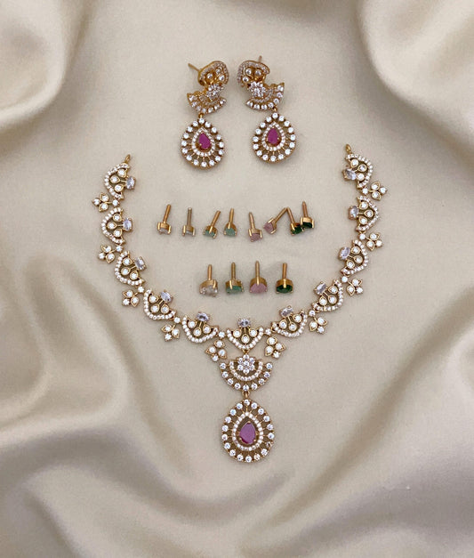 Changeable ad stone necklace set