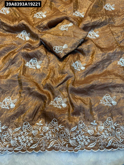 Premium soft gold crush Designer Saree