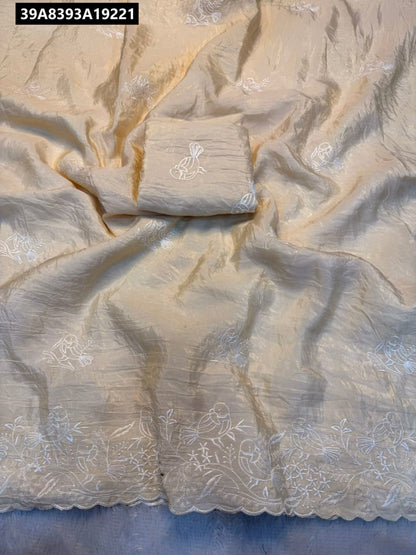 Premium soft gold crush Designer Saree