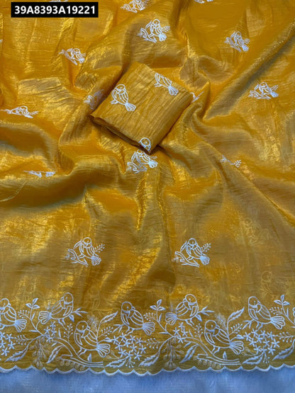Premium soft gold crush Designer Saree