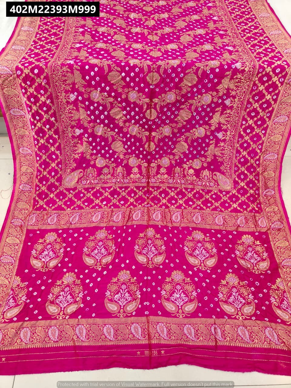 Original hand bandhej pure viscose bandhani saree