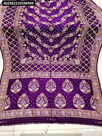 Original hand bandhej pure viscose bandhani saree
