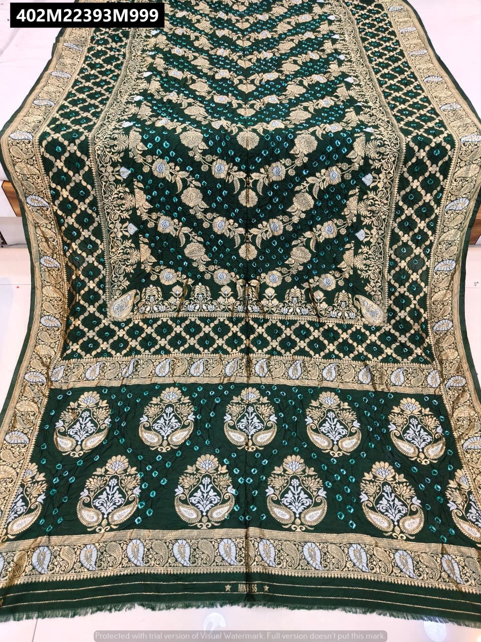 Original hand bandhej pure viscose bandhani saree