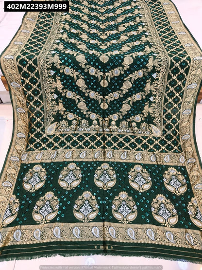 Original hand bandhej pure viscose bandhani saree