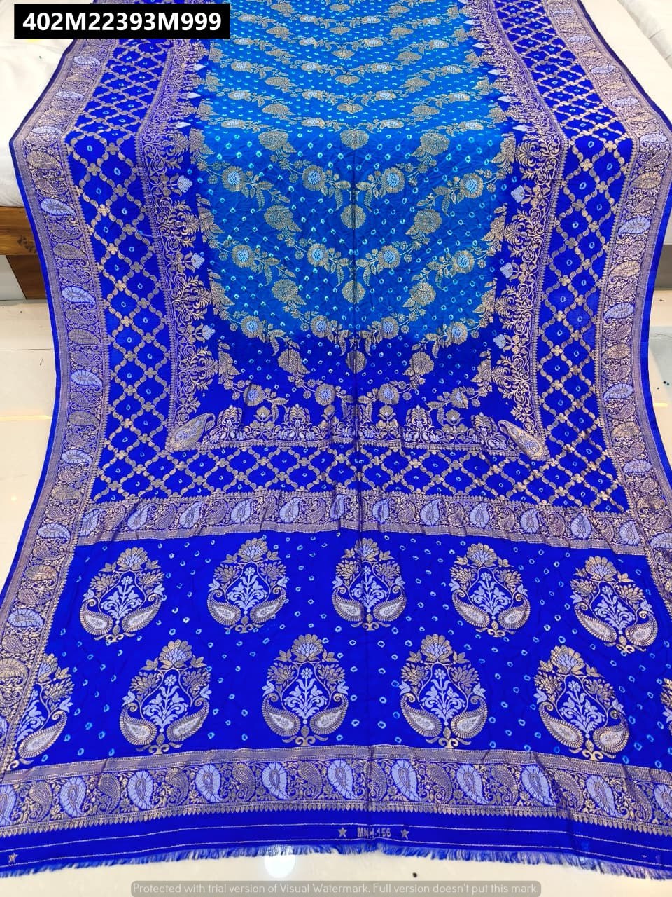 Original hand bandhej pure viscose bandhani saree