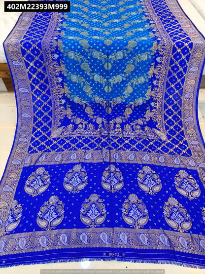 Original hand bandhej pure viscose bandhani saree