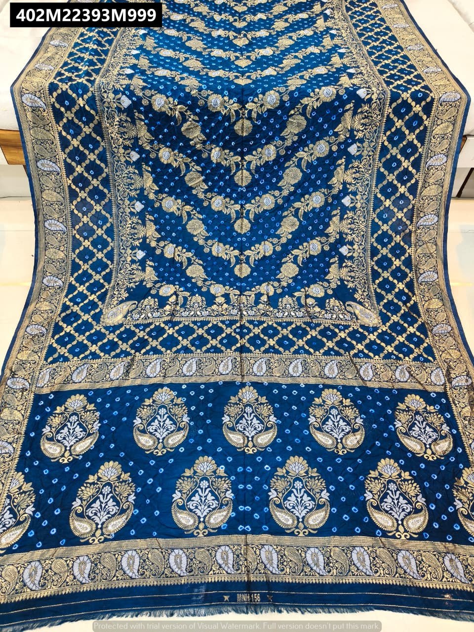 Original hand bandhej pure viscose bandhani saree