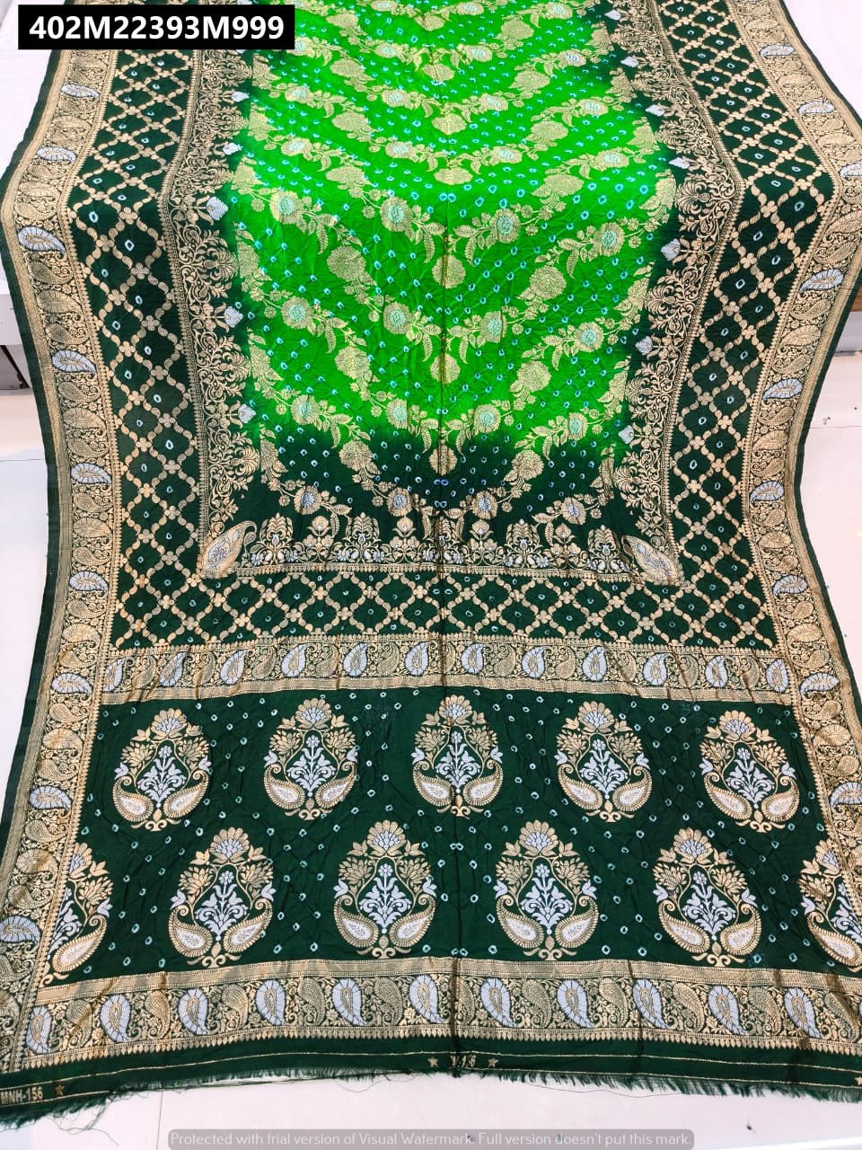 Original hand bandhej pure viscose bandhani saree