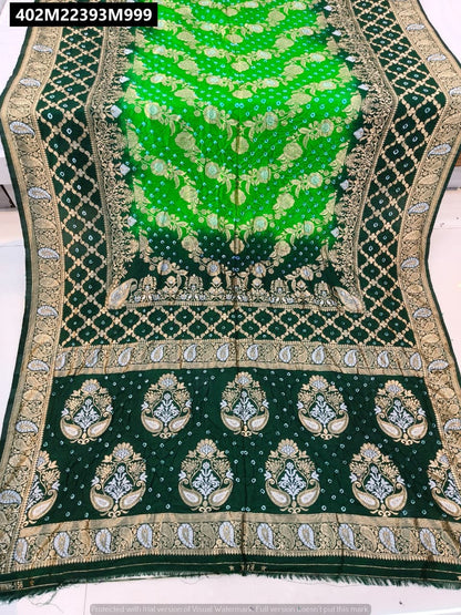 Original hand bandhej pure viscose bandhani saree