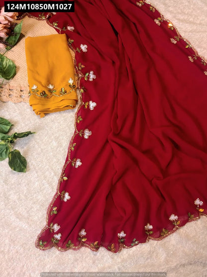 Blooming Georgette Designer Saree