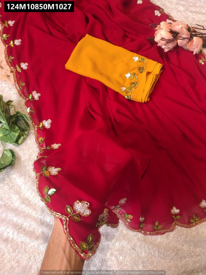 Blooming Georgette Designer Saree