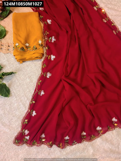 Blooming Georgette Designer Saree