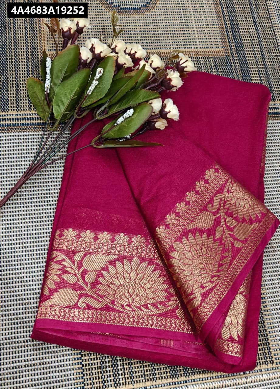 Semi Mysore crape silk Fancy Border Sarees