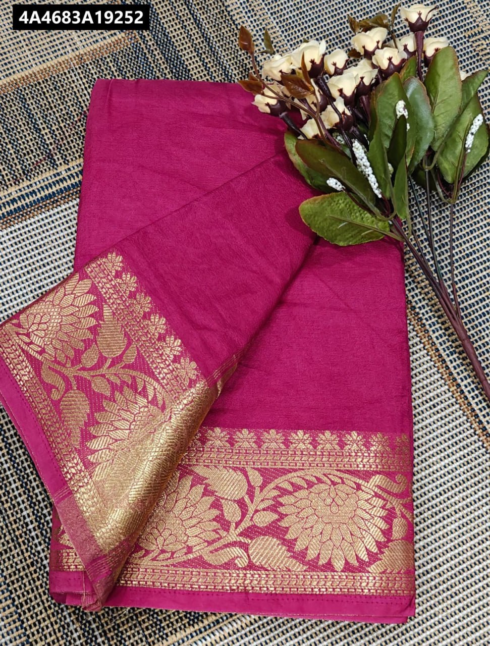 Semi Mysore crape silk Fancy Border Sarees
