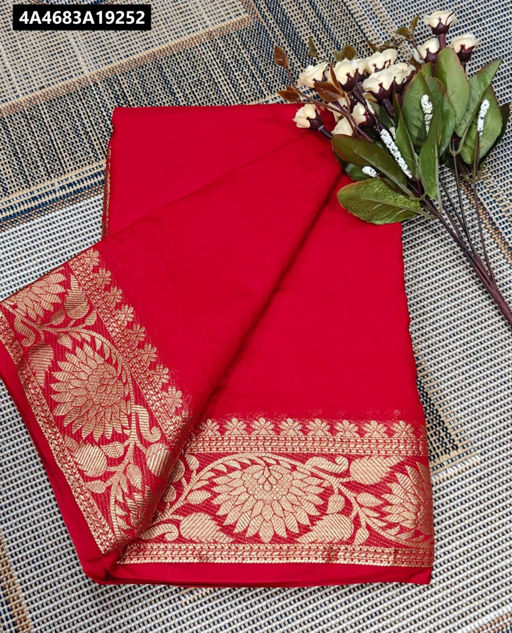 Semi Mysore crape silk Fancy Border Sarees