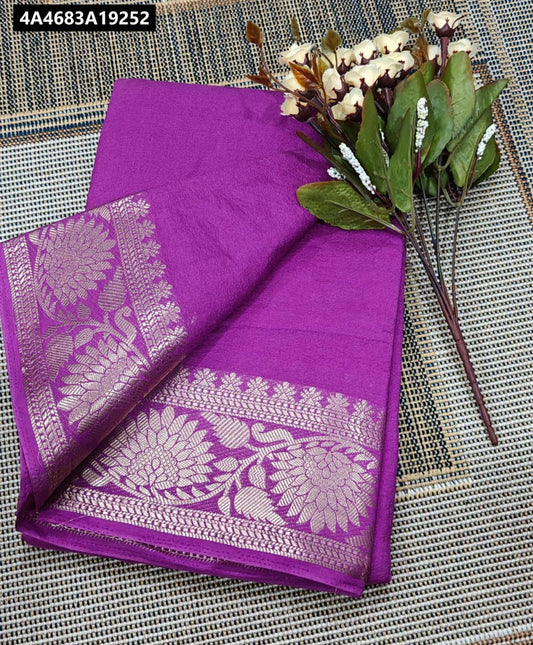 Semi Mysore crape silk Fancy Border Sarees