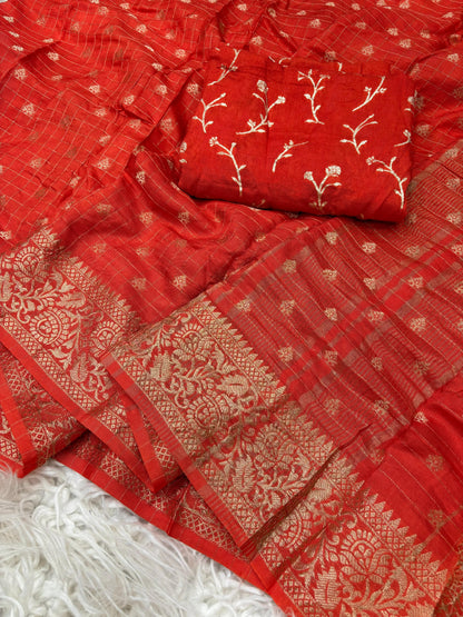 Pure viscose Russian Dola Silk Saree