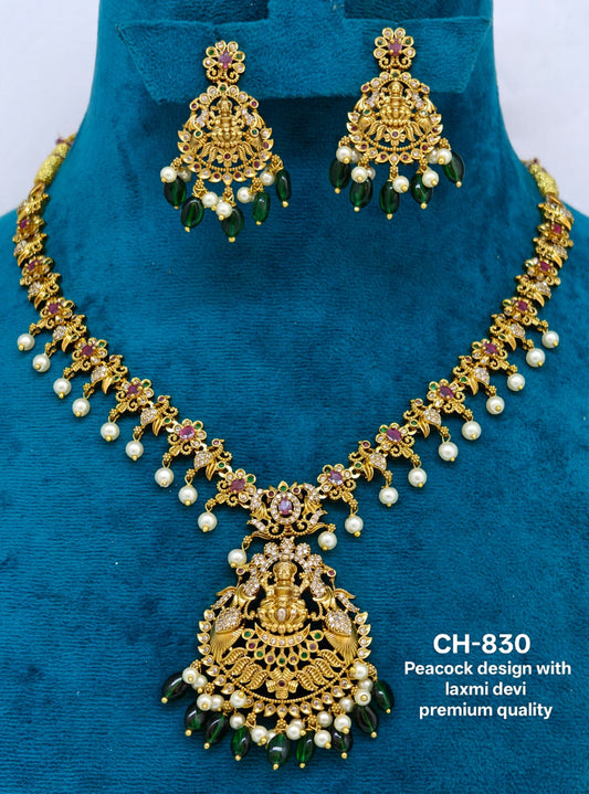 Short Necklace Set With Nakshi Locket