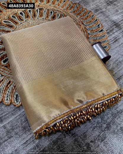 Beautiful Banarsi Handloom Golden Tissue Silk Saree