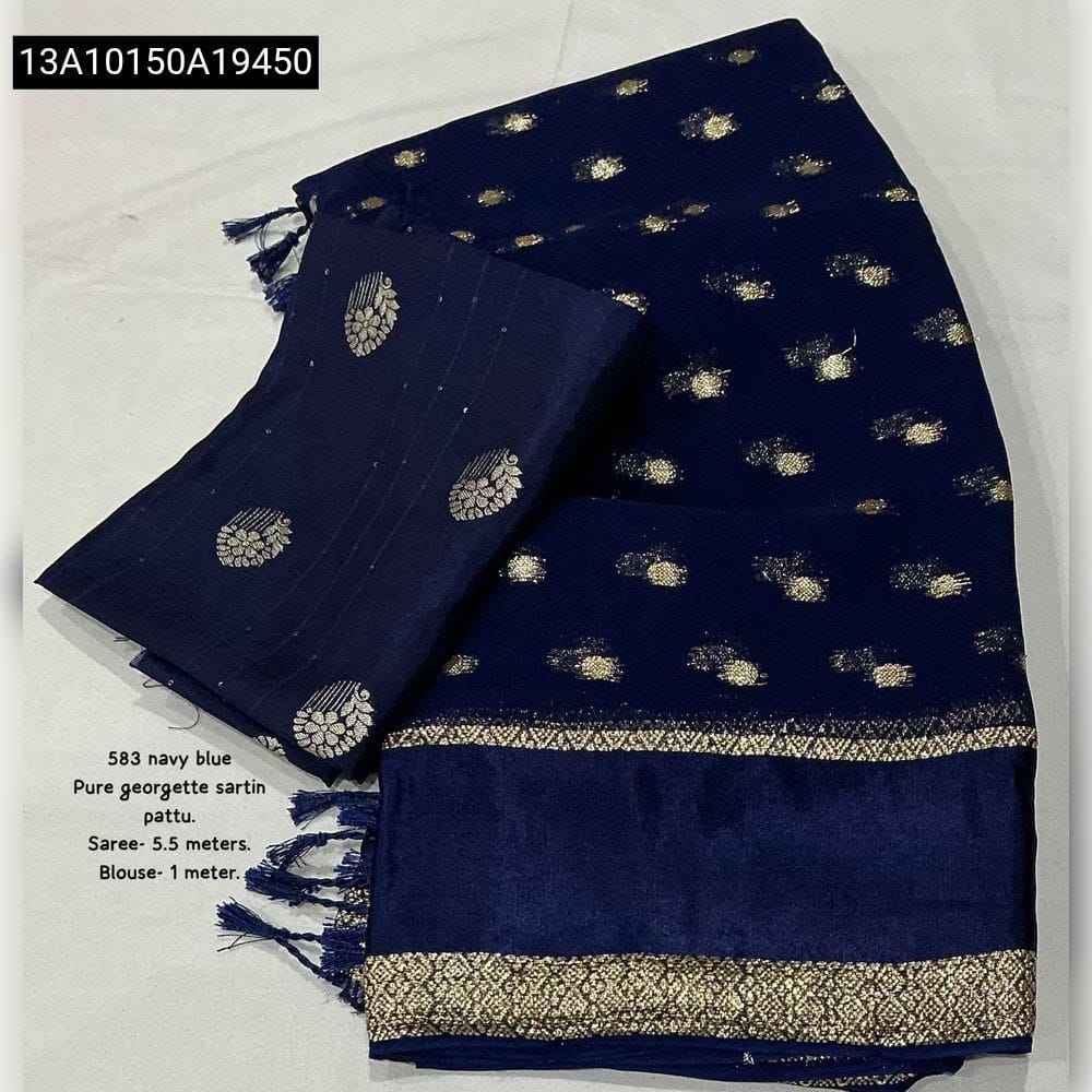 Pure Georgette satin Saree