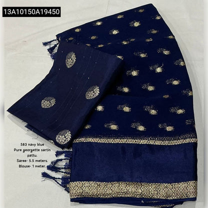 Pure Georgette satin Saree