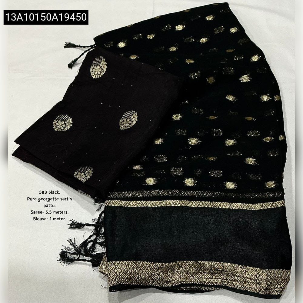 Pure Georgette satin Saree