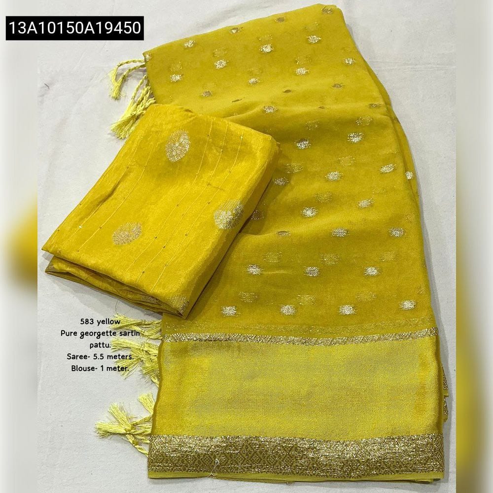 Pure Georgette satin Saree