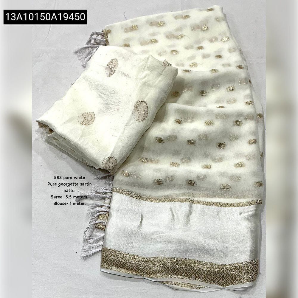 Pure Georgette satin Saree