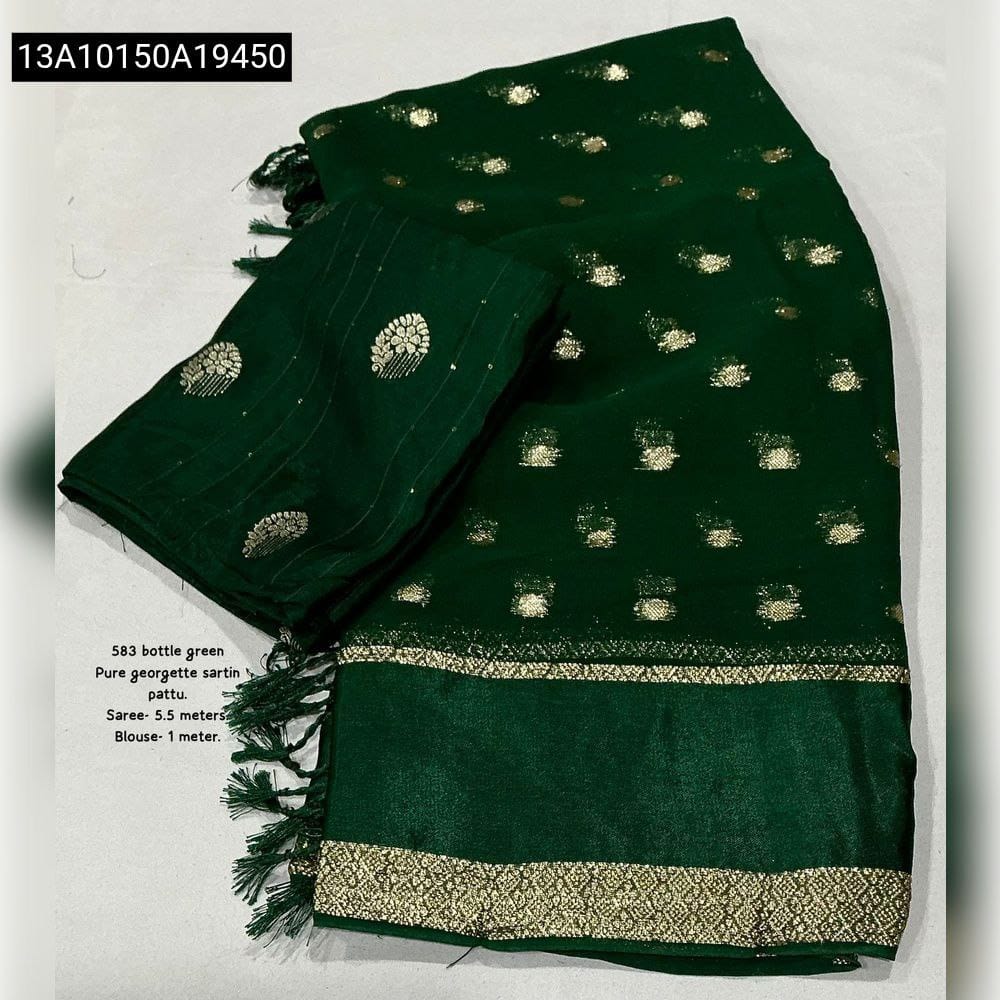 Pure Georgette satin Saree