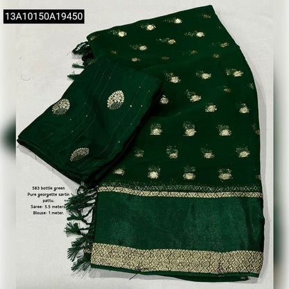 Pure Georgette satin Saree