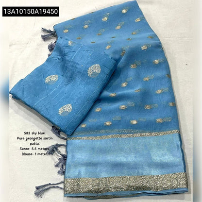 Pure Georgette satin Saree