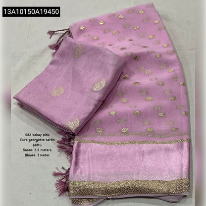Pure Georgette satin Saree