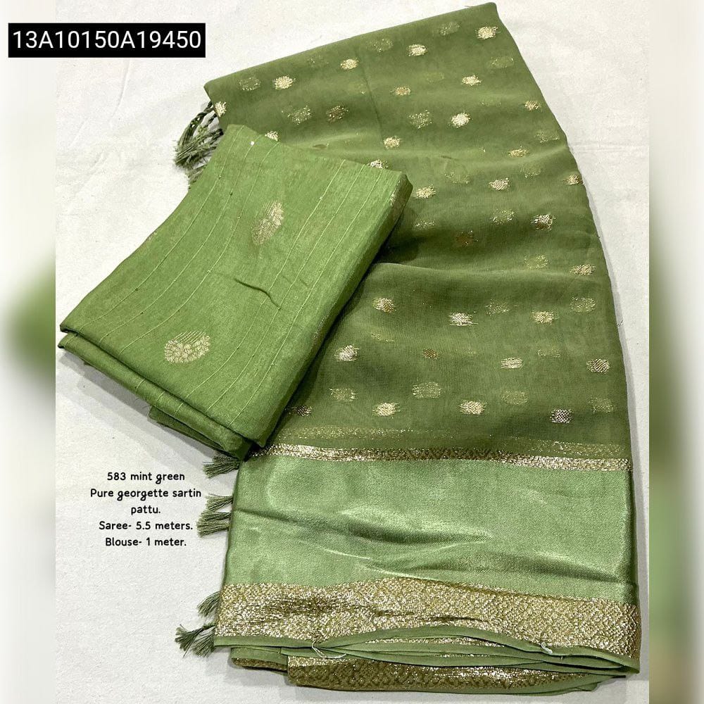 Pure Georgette satin Saree