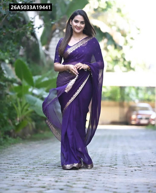 Pure Viscose Chinnon Soft Saree