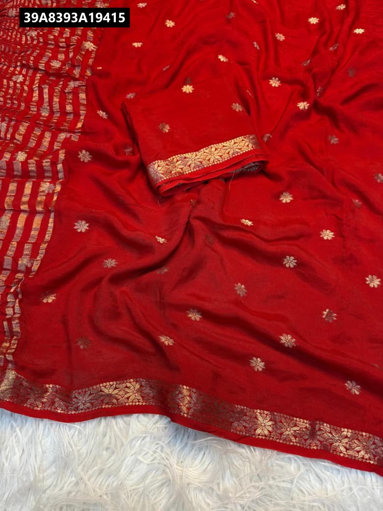 Pure Viscose Weaving Jacquard Saree