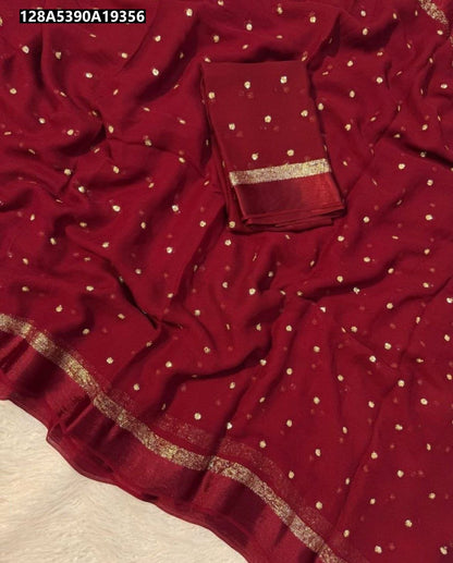 Satin Patta Pure Viscose Georgette Saree With Fancy Sequins