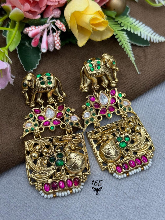Jadau Concept Infused Elephant Earrings