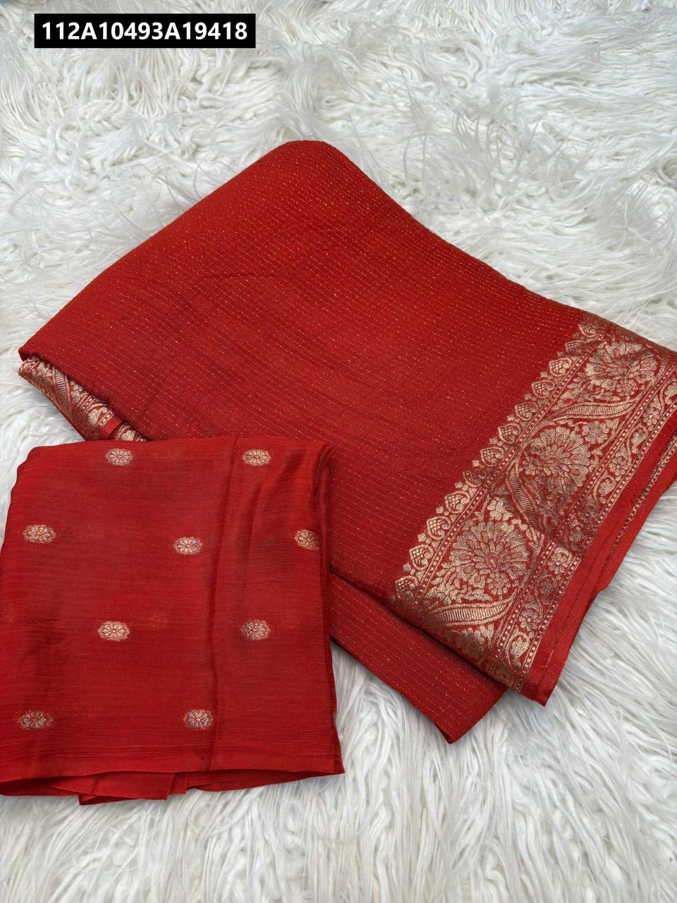Pure Chinnon viscose saree with beautiful jacquard border