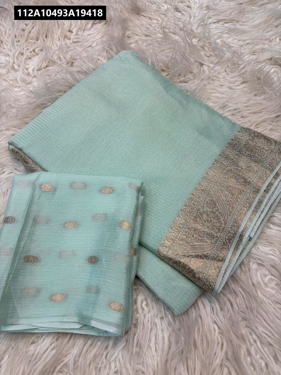 Pure Chinnon viscose saree with beautiful jacquard border
