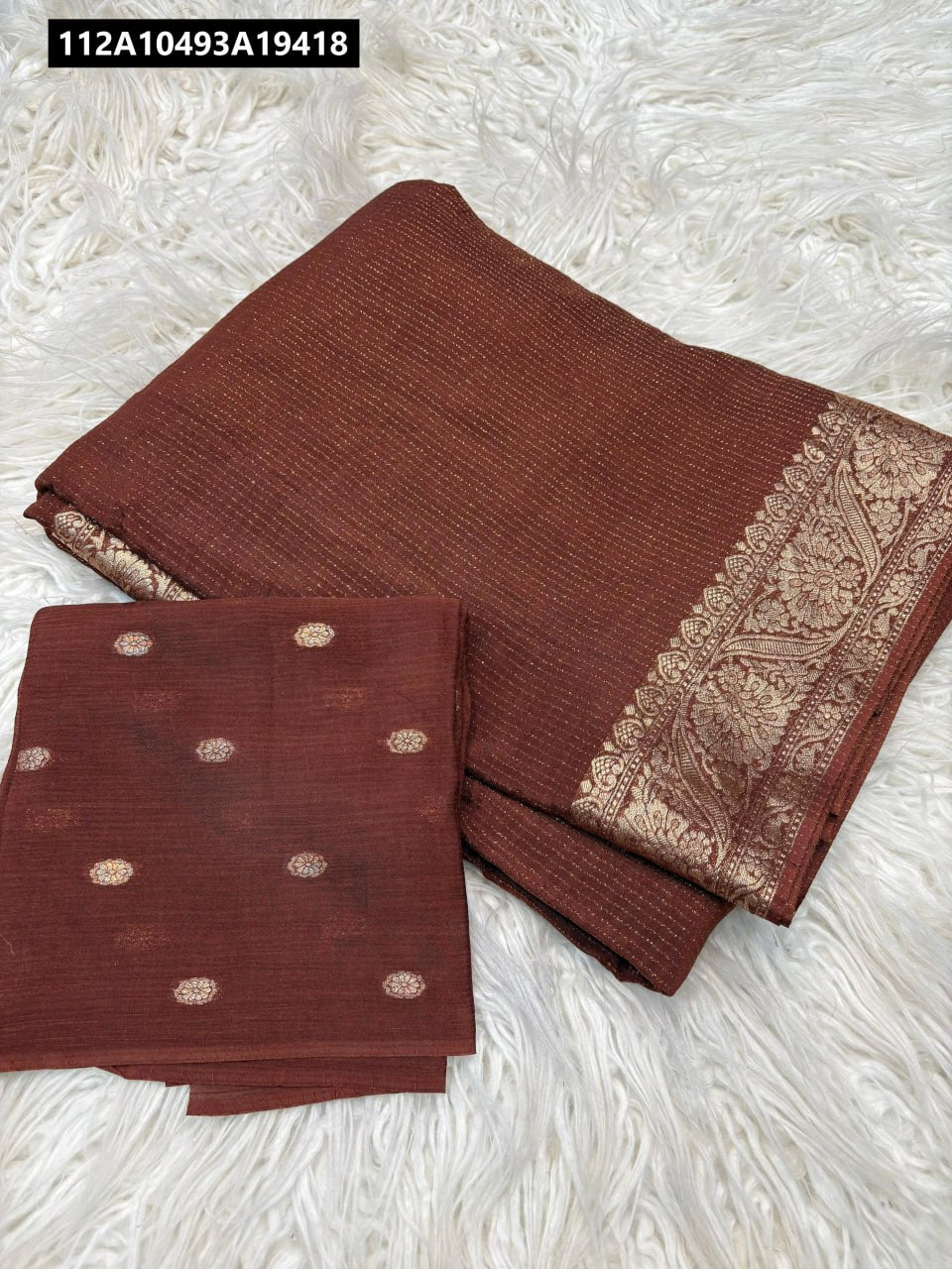 Pure Chinnon viscose saree with beautiful jacquard border
