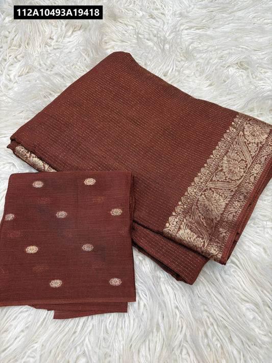 Pure Chinnon viscose saree with beautiful jacquard border