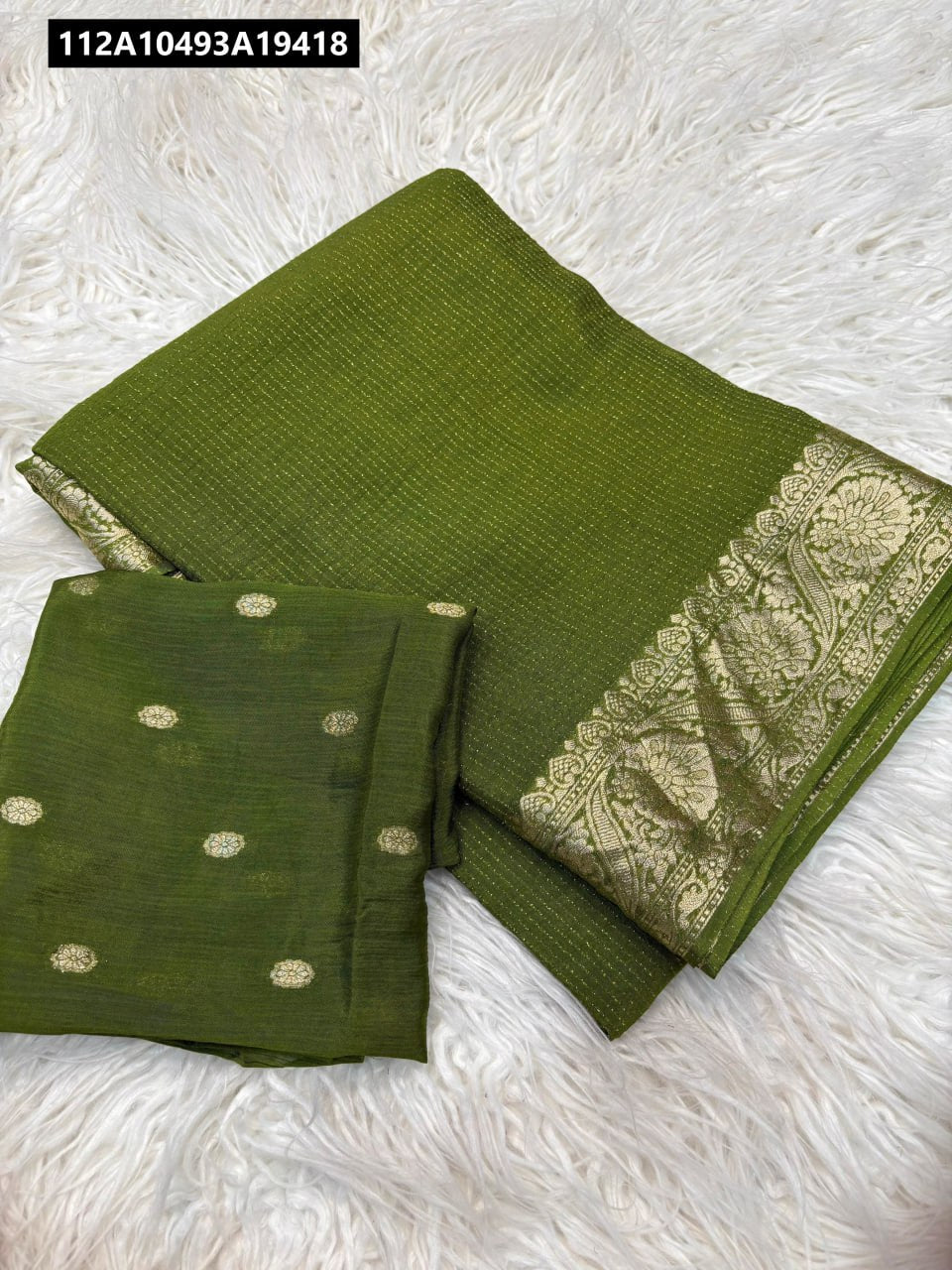Pure Chinnon viscose saree with beautiful jacquard border