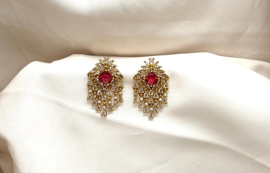 Ruby Cz Earrings