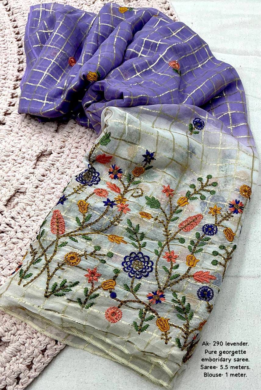 pure georgette saree with 2d shaded dying