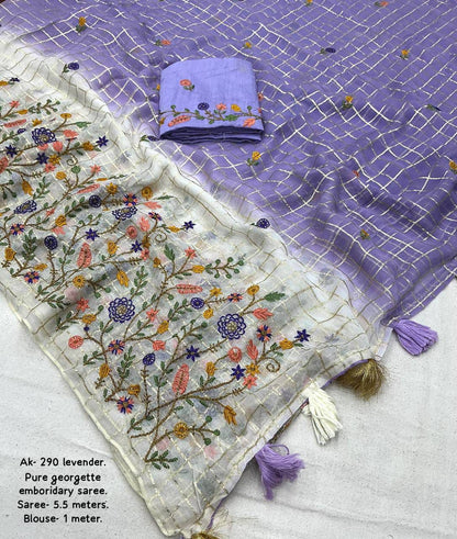 pure georgette saree with 2d shaded dying