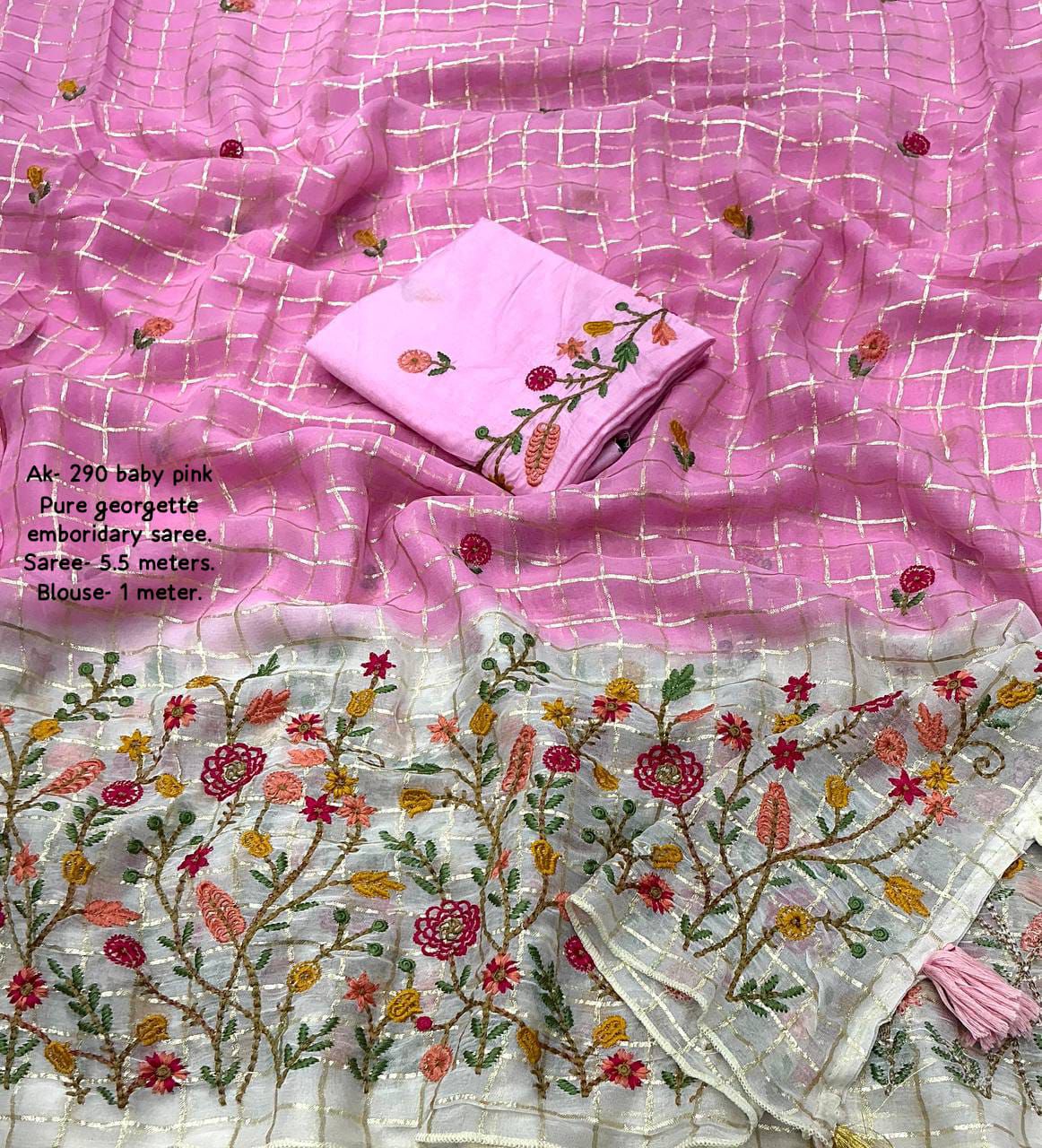 pure georgette saree with 2d shaded dying