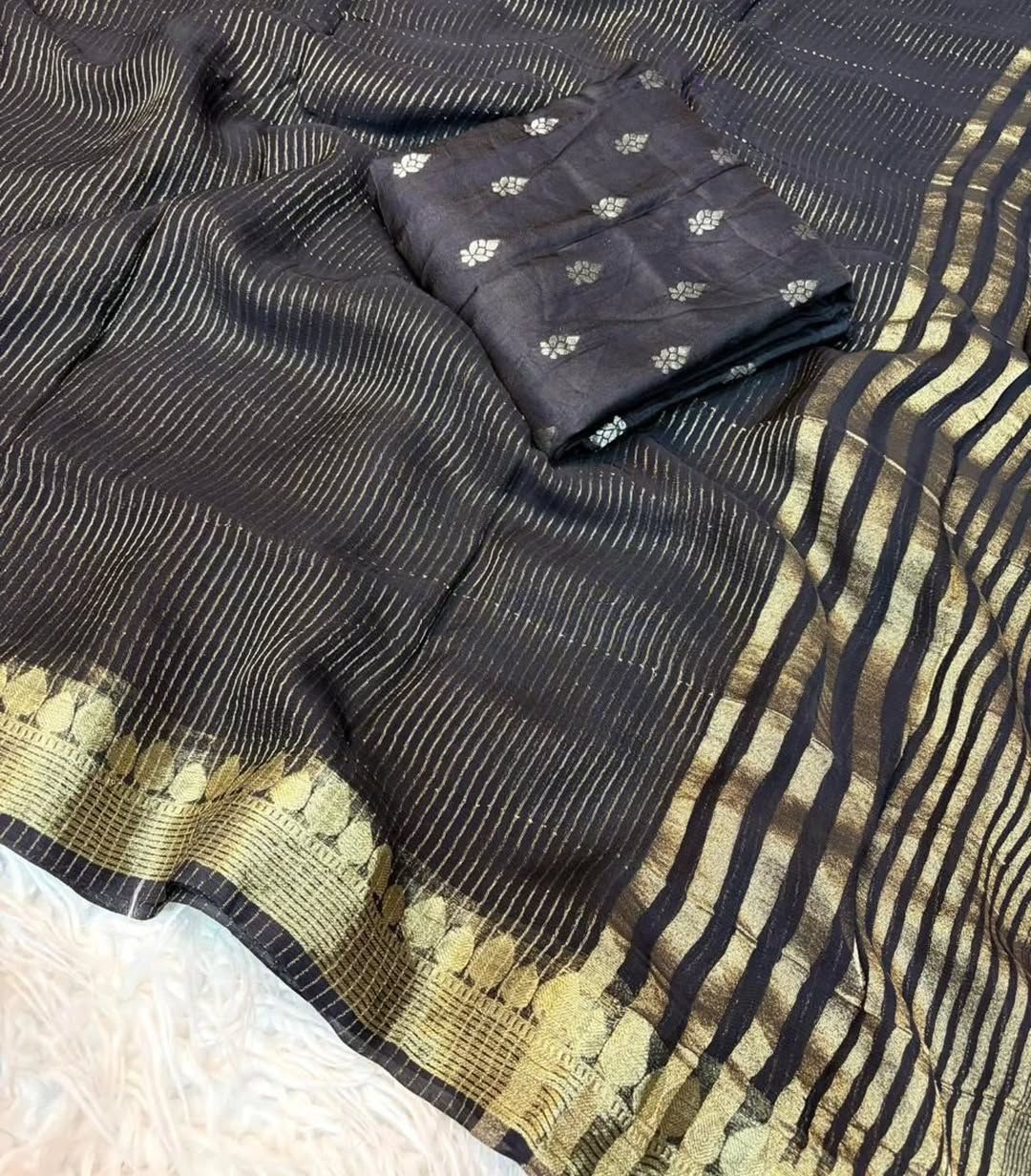 Viscose Georgette Weaving Sequence Saree