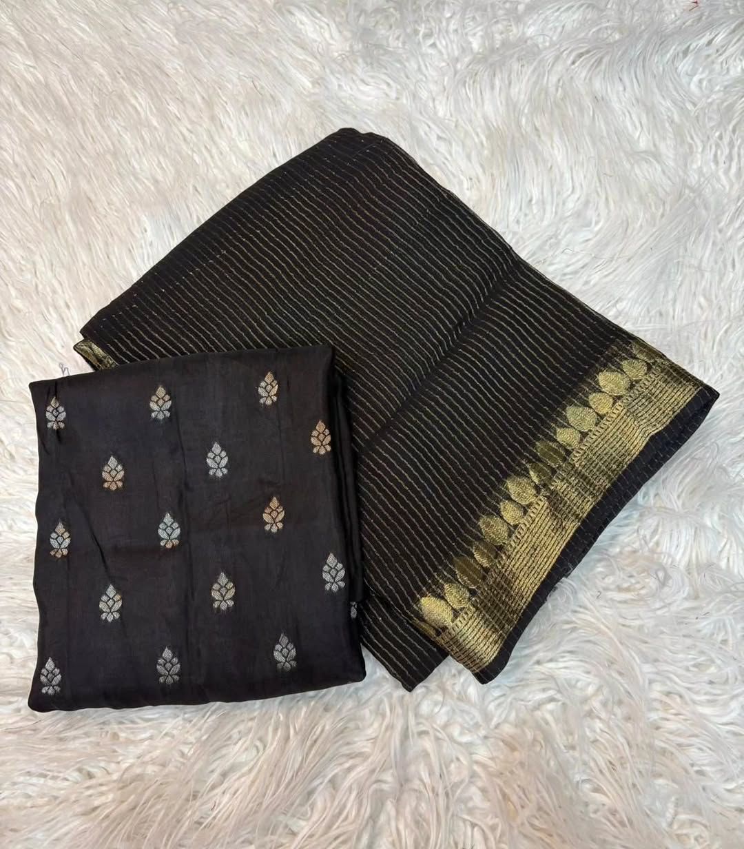 Viscose Georgette Weaving Sequence Saree