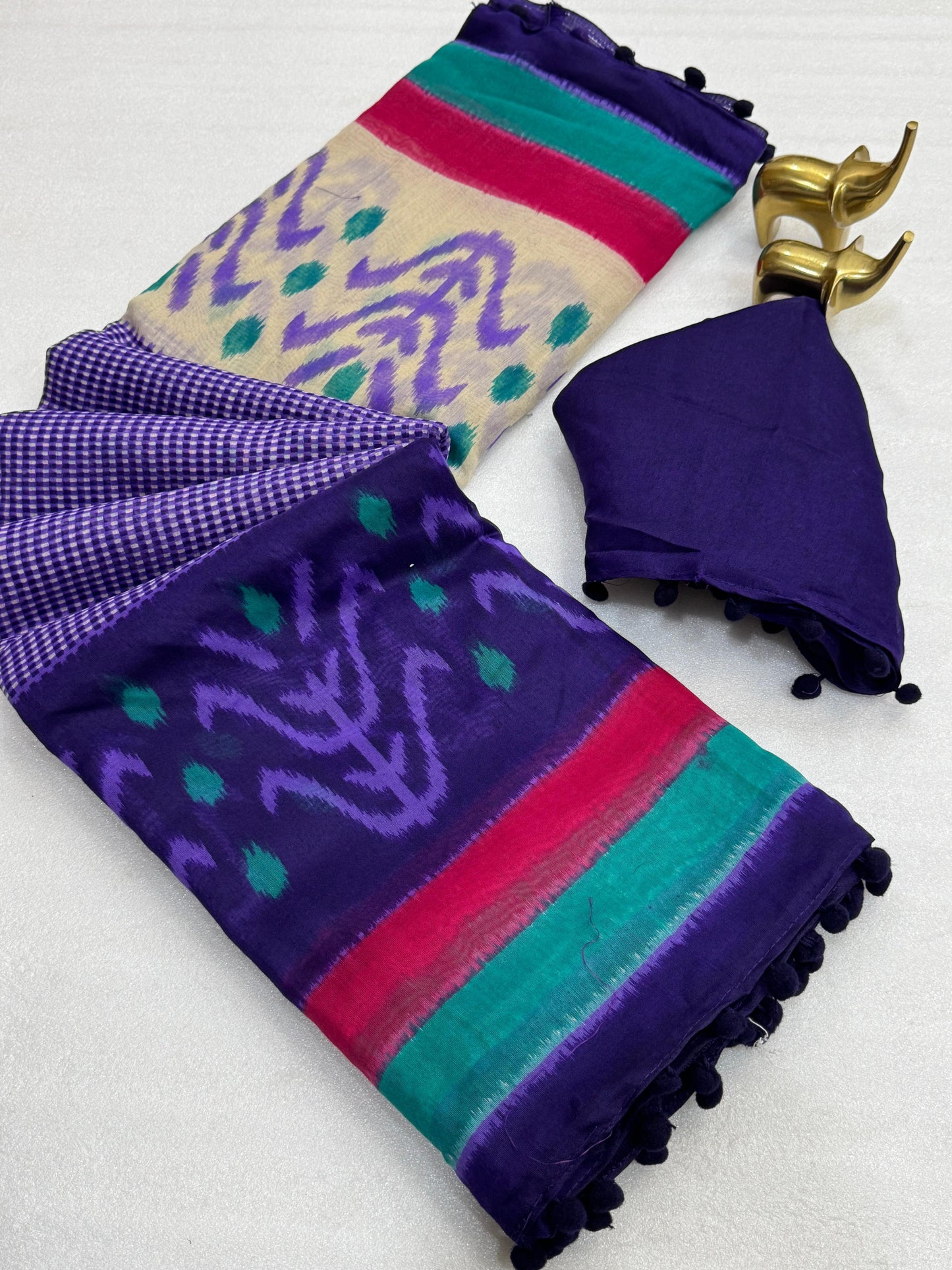 mul mul soft Cotton ikkat print