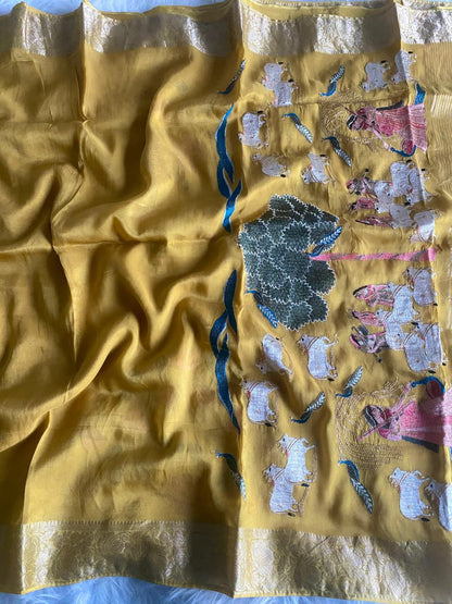 Premium zari tissue concept saree